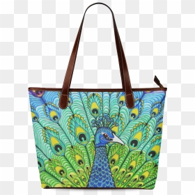 Beautiful Peacock Tail Feather Shoulder Tote Bag - Pavo Real De Popotillo, HD Png Download - peacock tail png