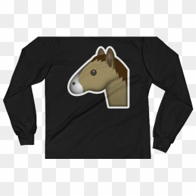 Men"s Emoji Long Sleeve T Shirt Horse Face Just Emoji - Long-sleeved T-shirt, HD Png Download - horse face png