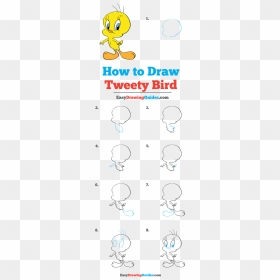How To Draw Tweety Bird - Draw Tweety Bird Step By Step, HD Png Download - tweety bird png