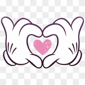 Love Disney Sweet Heart Mickey Mickeymouse Hands Cute - Heart, HD Png Download - heart hands png