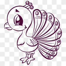 Collection Of Free Peacock Drawing Cartoon Download - Cartoon Outline Image Of Peacock, HD Png Download - peacock images hd png