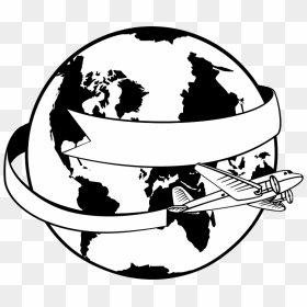 Around The World Banner - World Black And White Clipart, HD Png Download - around the world png