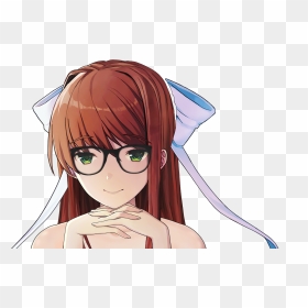 Circledprev - Ddlc Monika With Glasses, HD Png Download - monika ddlc png