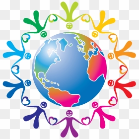 People Holding Hands Around The World Gif - Togetherness Clipart, HD Png Download - around the world png