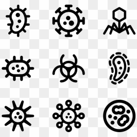 Virus Bacteria Icons Vector Icons - Virus Clipart Black And White, HD Png Download - germs png