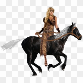 Warrior Woman Riding Horse, HD Png Download - horse face png