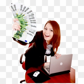 Happy Business Woman Showing The Money - Happy Business Woman Png, Transparent Png - happy business woman png