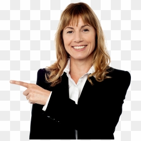 Women Pointing Left - Business Woman Pointing Png, Transparent Png - happy business woman png
