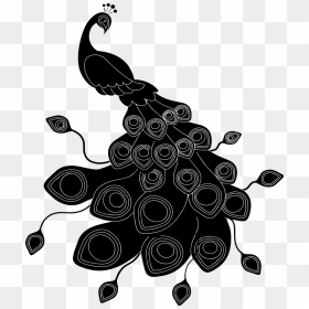 Vector Peacock Silhouette, HD Png Download - peacock tail png