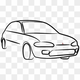 Free Download Line Art Clipart Car Clip Art - Mitsubishi Colt Vector, HD Png Download - car line art png