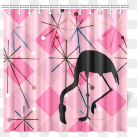Curtains Clipart Shower Curtain - Flamingo Retro Shower Curtain, HD Png Download - modern curtains png