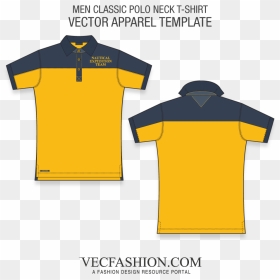 Men Classic Polo Shirt Fashion Flat - Polo Shirt Design Layout, HD Png Download - shirt outline png