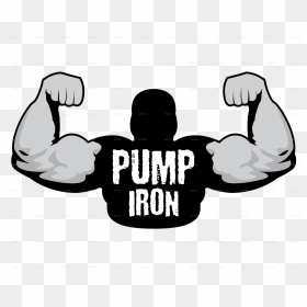 Pump Iron Logo Template - Muscle Pump Gym Logo, HD Png Download - bodybuilding vector png