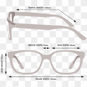 Transparent Eyeglass Frames - Temple Length Glasses, HD Png Download - temple frame png