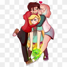 T-shirt Man Cartoon Fictional Character Art Male Human - Marco And Jackie Kiss, HD Png Download - star vs the forces of evil png