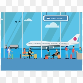 Hello Dribble Airport - Boeing 747, HD Png Download - airport png
