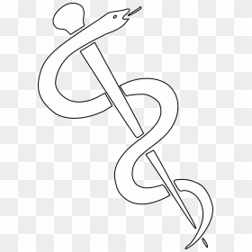 Rod Of Asclepius White, HD Png Download - doctor snake logo png