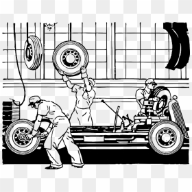 Car Assembly Line Clip Art , Png Download - Cartoon Henry Ford Assembly Line, Transparent Png - car line art png