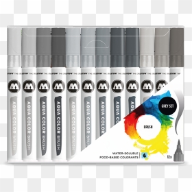 Aqua Color Brush Grey Set"  Title="aqua Color Brush - Molotow Brush Pen, HD Png Download - colour brush png