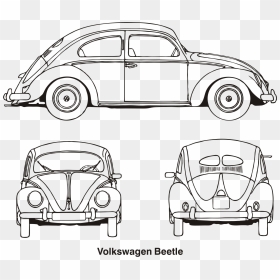 Volkswagen Clipart Line Car - Clipart Volkswagen Beetle Vector, HD Png Download - car line art png
