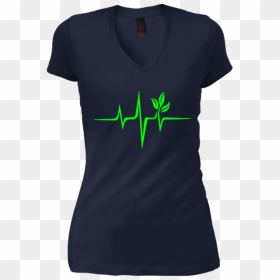 Pulse Green Go Vegan Save Earth Wave Heartbeat T-shirt - Active Shirt, HD Png Download - save earth png