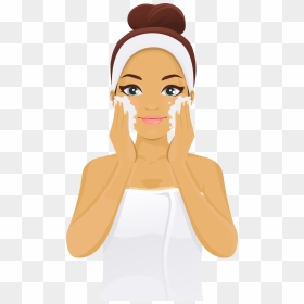 Women Wash Face Cartoon Png, Transparent Png - lady face logo png