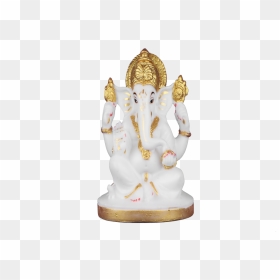 Matte White Marble Ashirwad Ganesh For House, Temple, - Statue, HD Png Download - bahubali crown png