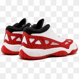 Air Jordan 11 Retro Low Ie Bg Black / Red / White Low - Sneakers, HD Png Download - jordan 11 png