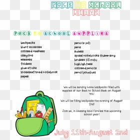 Pack To School-school Supplies Drive , Png Download - Clip Art, Transparent Png - school notebooks png