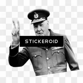 Winston Churchill Military Outfit V Sign , Png Download - Winston Churchill Png, Transparent Png - winston churchill png