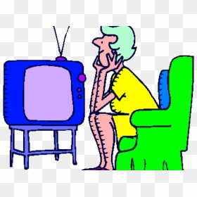 Tv Shows Clipart Tv Advertisement - Woman Watching Tv Cartoon, HD Png Download - tv shows png