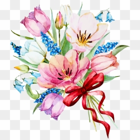 Flowers Watercolor Painting Transprent Png Free Download - Transparent Spring Flowers Watercolor, Png Download - beautiful png images