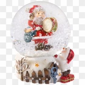 Snow Globe "drum Roll - Christmas Tree, HD Png Download - christmas tree snow png