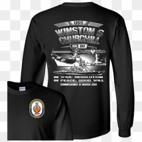 Uss Winston Churchill Ddg 81 T Shirts And Hoodies - Long-sleeved T-shirt, HD Png Download - winston churchill png