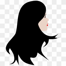 Art,black Hair,girl - Head Girl Silhouette Png, Transparent Png - beauty girl png