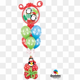Penguin Christmas Balloon Bouquet - Bouquet De Globos Navideños, HD Png Download - christmas balloons png