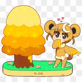 Teddiursa-chan Eating Yummy Honey Uw U - Pokemon Honey Tree, HD Png Download - honey spoon png