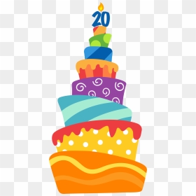 May Clipart Birthday Cake - 20th Birthday Cake Clip Art, HD Png Download - first birthday cake png