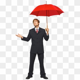 Man In Suit Umbrella, HD Png Download - businessman full body png