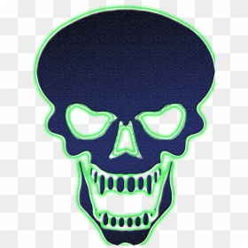 Skull Tattoo Black And White, HD Png Download - blue skull png