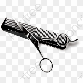 Scissors And Comb Png, Transparent Png - hair comb png