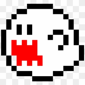 Boo Pixel Art Grid, HD Png Download - boo mario png