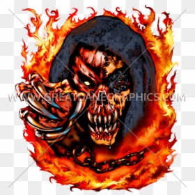 Demonic Skull, HD Png Download - fire skull png