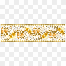 Yellow Floral Pattern Png, Transparent Png - gold corner png