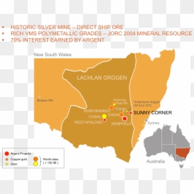 Map Of Australia, HD Png Download - gold corner png