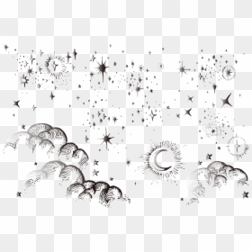 Moon And Stars Drawing Png, Transparent Png - hand drawn stars png
