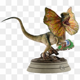 Jurassic Park Dilophosaurus Statue, HD Png Download - dilophosaurus png