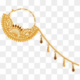 22k Yellow Gold Nath - Gold Nath Designs Latest, HD Png Download - indian jewelry png