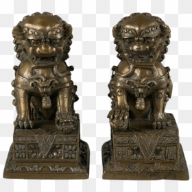 Pair Of Bronze Foo Dogs - Chinese Guardian Lions, HD Png Download - dogs png images
