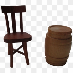 Vintage Miniature Doll House Wooden Chair And Whiskey - Chair, HD Png Download - wooden house png